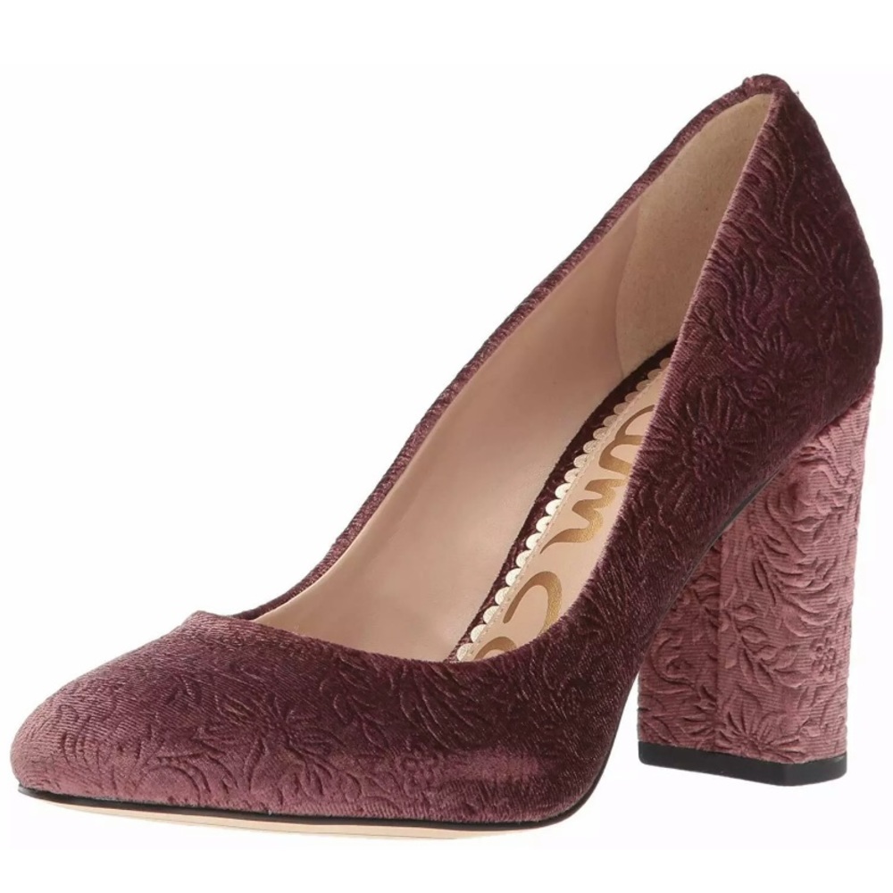 San Edelman Stilson mauve pumps velvet heels 5